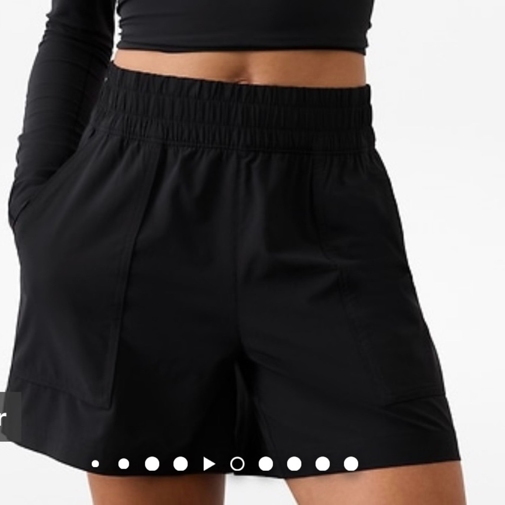 Athleta Black Athletic Shorts Relaxed Fit Elastic Waistband